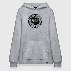 Толстовка-худи оверсайз Цветы 2004, цвет: меланж