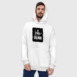 Толстовка-худи оверсайз Нефтяник с буровой установкой, цвет: белый — фото 2