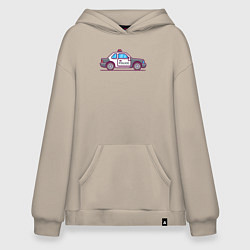 Толстовка-худи оверсайз Police car, цвет: миндальный