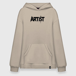 Толстовка-худи оверсайз Художник в стиле граффити, цвет: миндальный