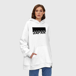 Толстовка-худи оверсайз Japan, цвет: белый — фото 2