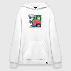 Толстовка-худи оверсайз Rock boy, цвет: белый