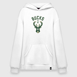 Толстовка-худи оверсайз Милуоки Бакс - команда НБА, цвет: белый