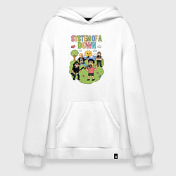 Худи оверсайз System of a Down, мультяшный стиль