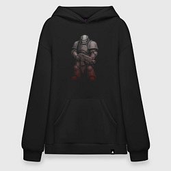 Толстовка-худи оверсайз Хищник космодесантник, цвет: черный