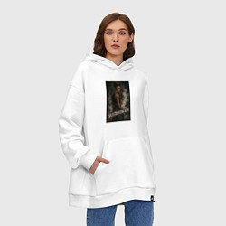 Толстовка-худи оверсайз XXXTentacion и облака дыма, цвет: белый — фото 2