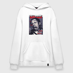 Толстовка-худи оверсайз Asap Rocky billboard, цвет: белый