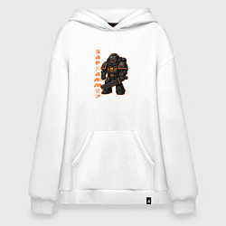 Худи оверсайз Космический десантник с оранжевыми вставками