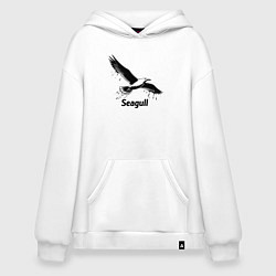 Худи оверсайз Чайка черной краской