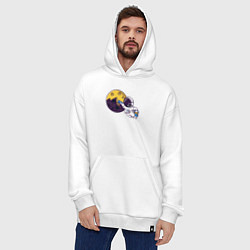 Толстовка-худи оверсайз Сырная луна, цвет: белый — фото 2