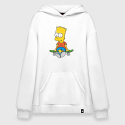 Худи оверсайз Барт Симпсон сидит на скейте