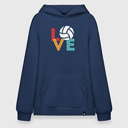 Толстовка-худи оверсайз Love volley, цвет: тёмно-синий