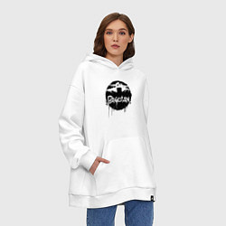 Толстовка-худи оверсайз Дагестанский пейзаж, цвет: белый — фото 2