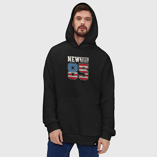 Худи оверсайз New York 85 / Черный – фото 4