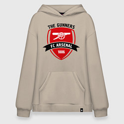 Толстовка-худи оверсайз FC Arsenal: The Gunners, цвет: миндальный