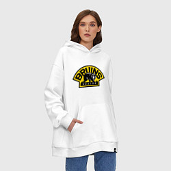 Толстовка-худи оверсайз HC Boston Bruins Label, цвет: белый — фото 2