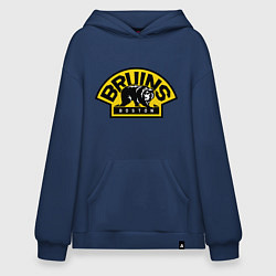 Толстовка-худи оверсайз HC Boston Bruins Label, цвет: тёмно-синий