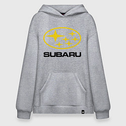 Толстовка-худи оверсайз Subaru Logo, цвет: меланж