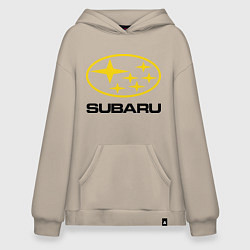 Толстовка-худи оверсайз Subaru Logo, цвет: миндальный