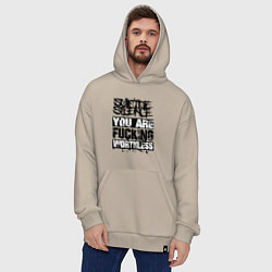 Толстовка-худи оверсайз Suicide Silence: You are Fucking, цвет: миндальный — фото 2