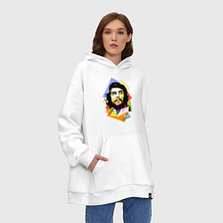Толстовка-худи оверсайз Che Guevara Art, цвет: белый — фото 2