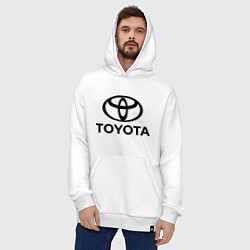 Толстовка-худи оверсайз Toyota Logo, цвет: белый — фото 2