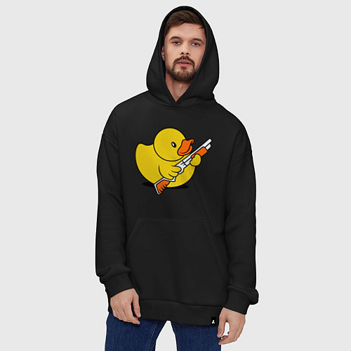 Худи оверсайз Утенок с ружъем / Черный – фото 4