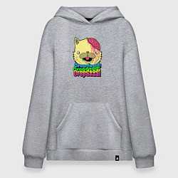 Толстовка-худи оверсайз Dropdead Kitty, цвет: меланж