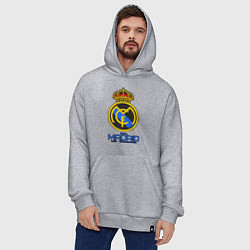 Толстовка-худи оверсайз Real Madrid, цвет: меланж — фото 2