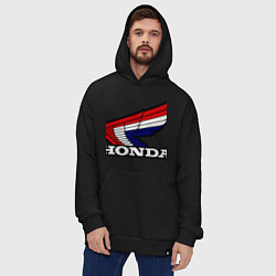 Толстовка-худи оверсайз Honda, цвет: черный — фото 2