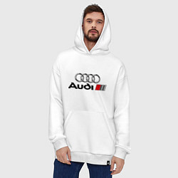 Толстовка-худи оверсайз Audi, цвет: белый — фото 2