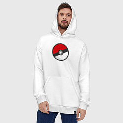 Толстовка-худи оверсайз Pokeball, цвет: белый — фото 2