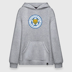 Толстовка-худи оверсайз Leicester City FC, цвет: меланж