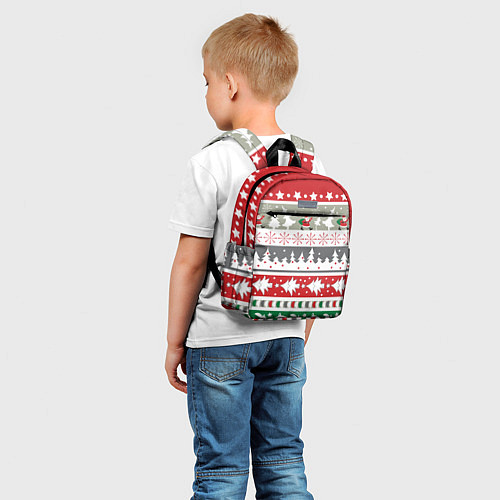 Детский рюкзак Новогодний орнамент / 3D-принт – фото 5