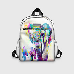 Детский рюкзак Акварельные слоны, цвет: 3D-принт