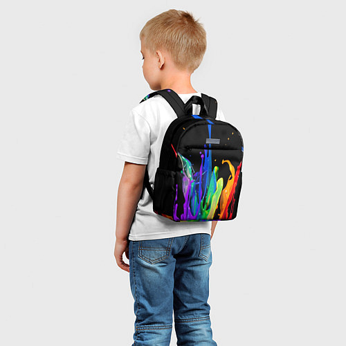 Детский рюкзак Всплеск красок / 3D-принт – фото 5