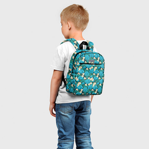 Детский рюкзак Голубые розы / 3D-принт – фото 5