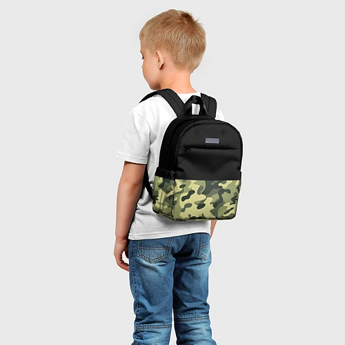 Детский рюкзак Камуфляж: черный/хаки / 3D-принт – фото 5