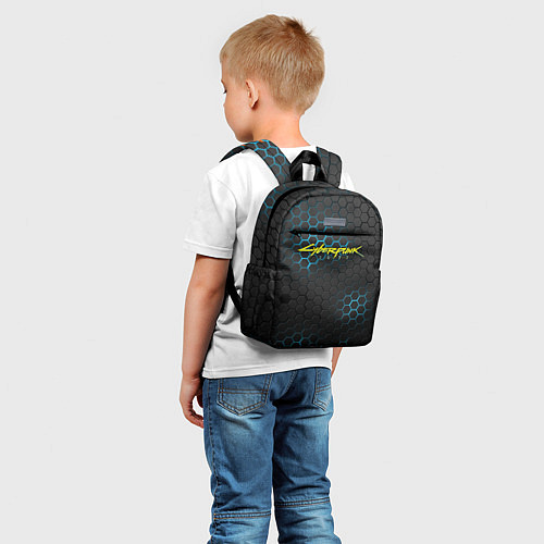 Детский рюкзак Cyberpunk 2077: Blue Carbon / 3D-принт – фото 5