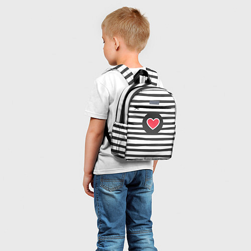 Детский рюкзак Сердце в полоску / 3D-принт – фото 5