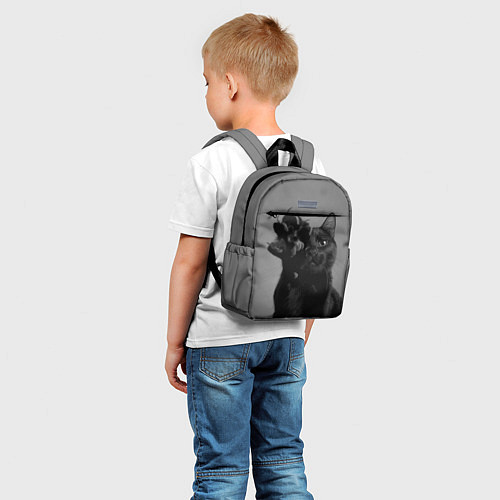 Детский рюкзак Черный котик / 3D-принт – фото 5