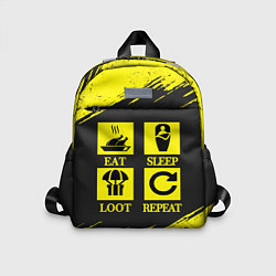 Детский рюкзак PUBG: Eat, Sleep, Loot, Repeat, цвет: 3D-принт