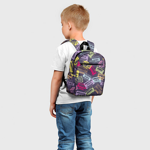 Детский рюкзак Разноцветные ретро кассеты / 3D-принт – фото 5