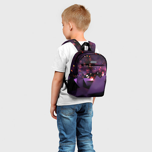 Детский рюкзак Фиолетовая абстракция с блестками / 3D-принт – фото 5