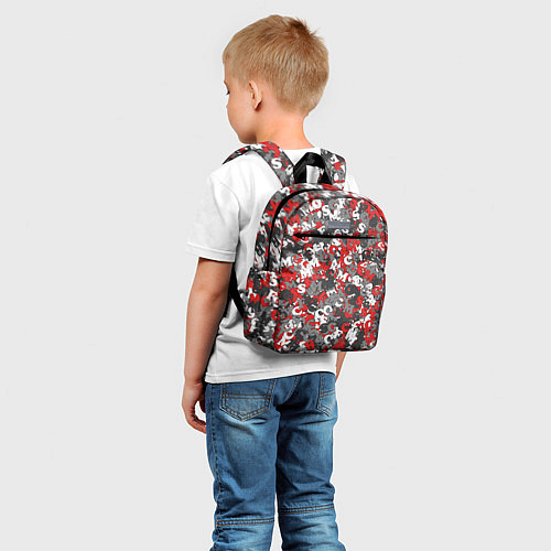 Детский рюкзак Камуфляж с буквами F C S M / 3D-принт – фото 5