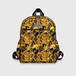 Детский рюкзак Львы золотые узоры, цвет: 3D-принт