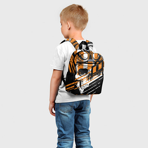 Детский рюкзак Череп Icon оранжевый / 3D-принт – фото 5