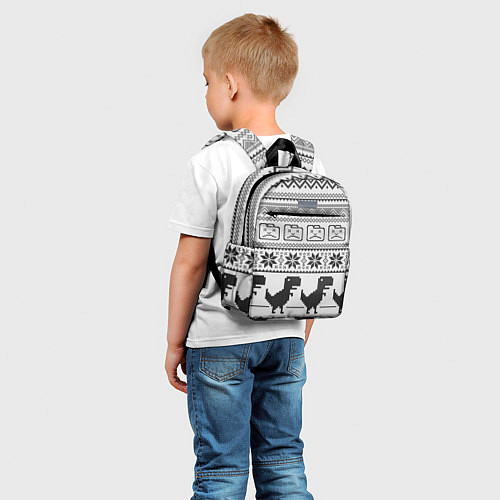 Детский рюкзак Свитер с T-rex'ами / 3D-принт – фото 5