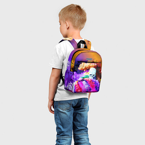 Детский рюкзак Череп в дыму / 3D-принт – фото 5