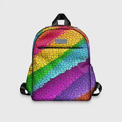 Детский рюкзак Яркая мозаика радуга диагональ, цвет: 3D-принт